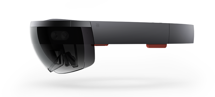 Microsoft Hololens augmented reality headset on display.